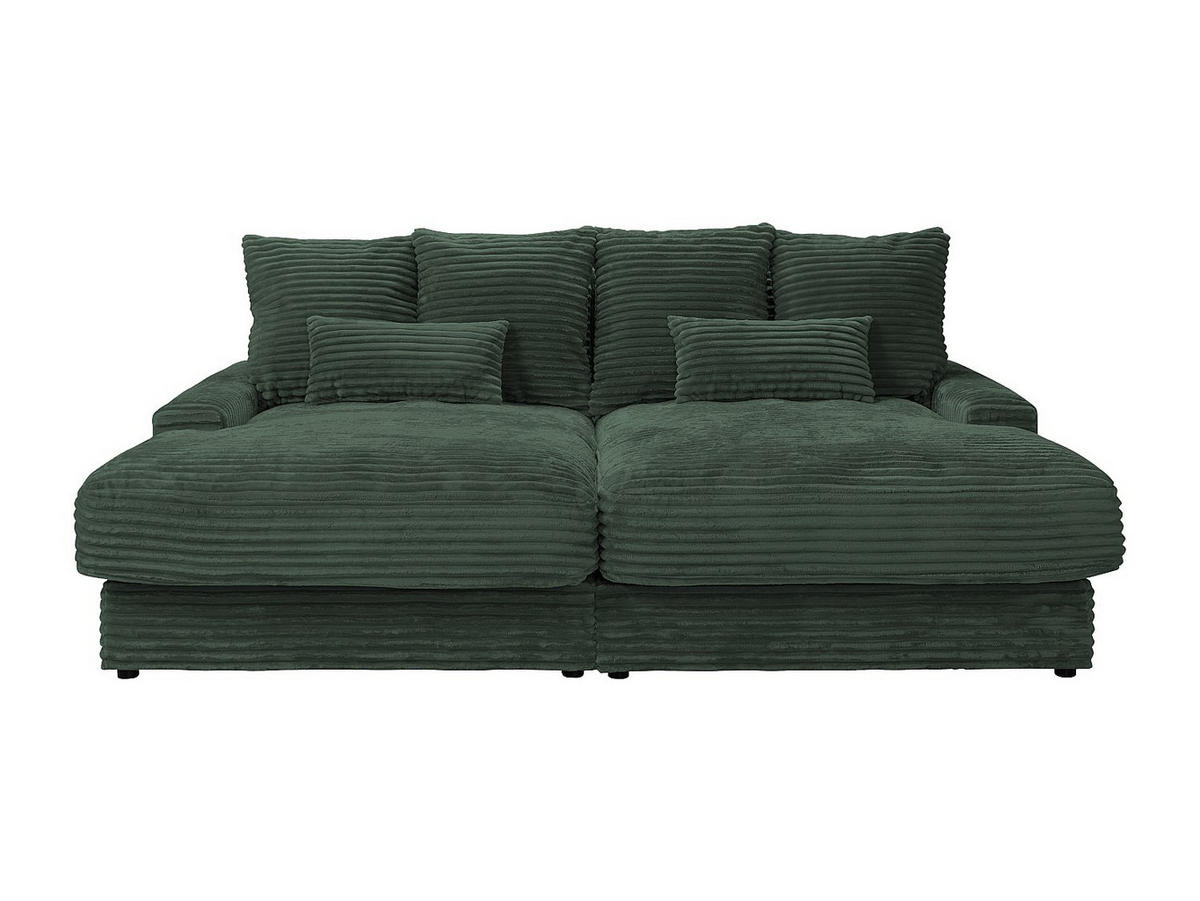3-SITZER-SOFA mit bequemer Sitztiefe aus Samtstoff in Weihnachtsgrün CALAZO - Grün, Textil (232/85/170cm) - Vente-Unique