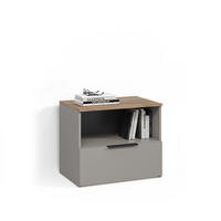 KOMMODE Piave Greige mit klappe - Greige, Holzwerkstoff (60/50/40cm) - Livinity®