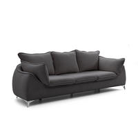 3-SITZER SOFA MELANI elegant Stillvoll Polstersofa 252 cm - Chromfarben/Anthrazit, Holz/Textil (252/90/88cm) - Muffo