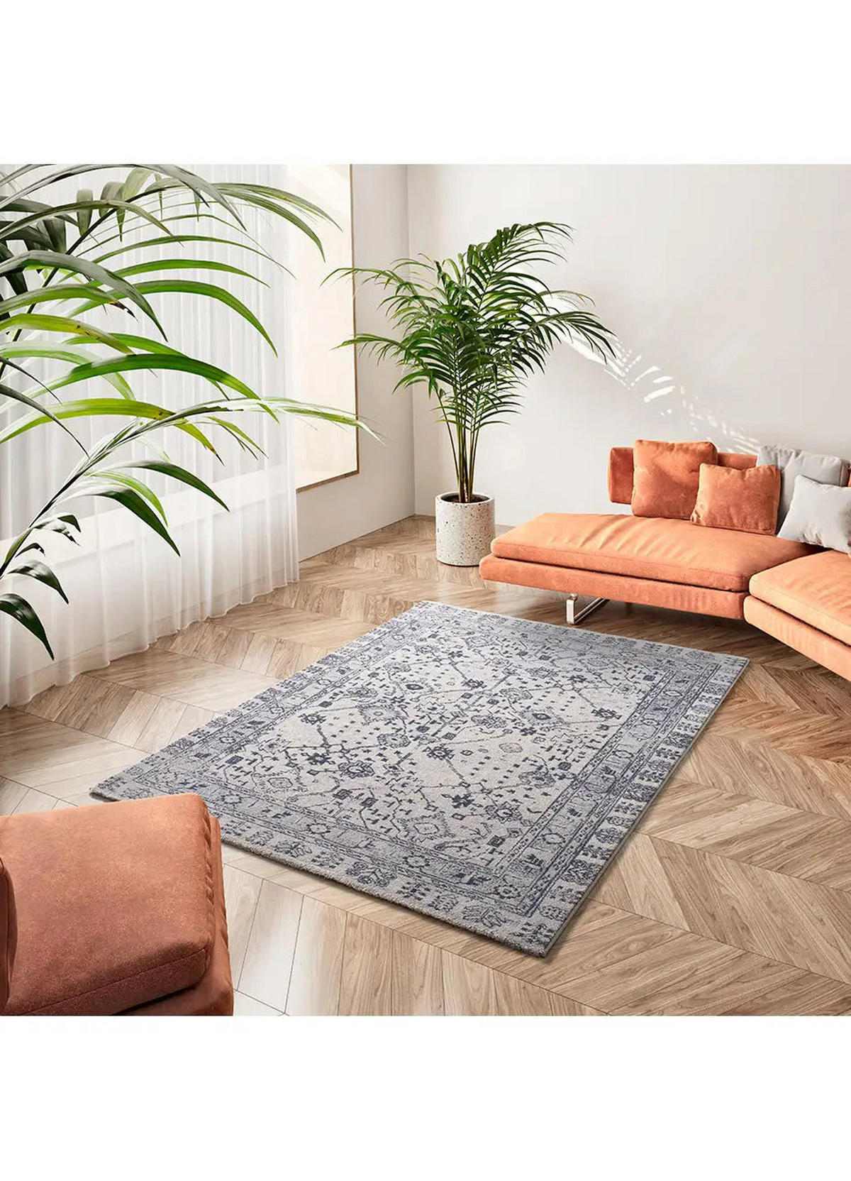 WEBTEPPICH Blau Siroco 160/230 cm - Blau/Beige, Naturmaterialien/Textil (160/230cm) - Atticgo