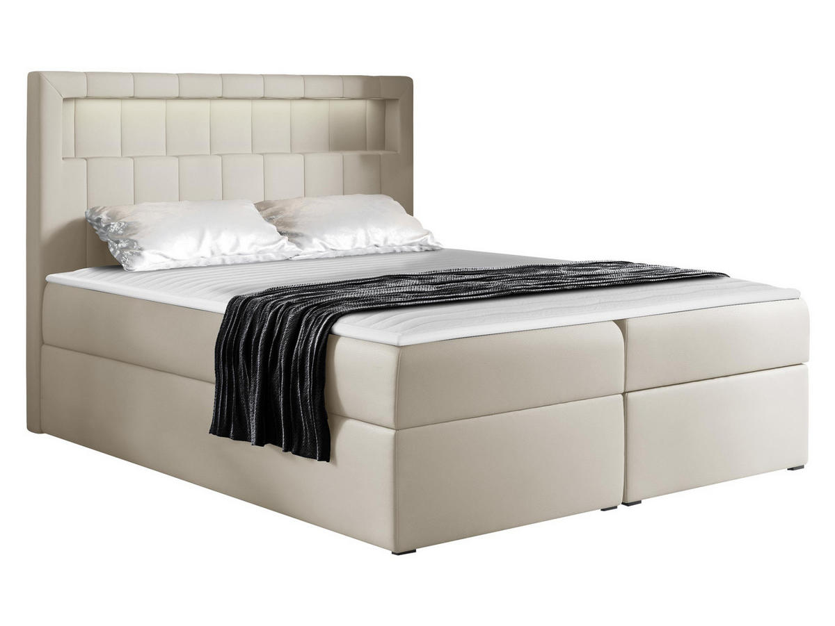 BOXBETT Aspen - Beige, Holz/Textil (200/200cm) - MIRJAN24