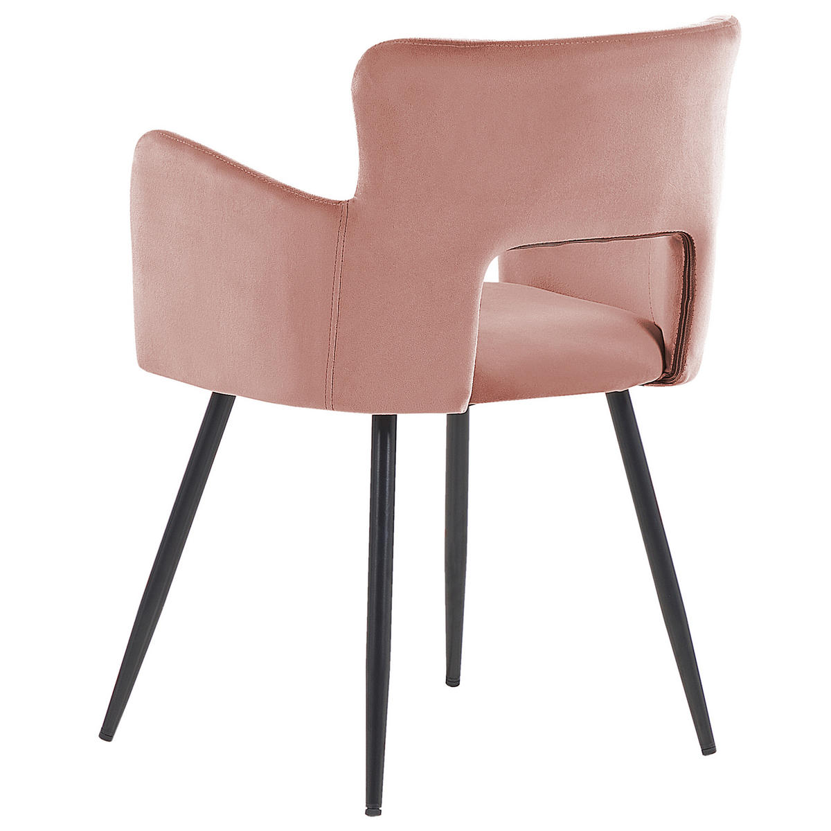 ESSZIMMERSTUHL 2er-Set Samtstoff Rosa Sanilac - Pink, Textil/Metall (52/75/44cm) - Beliani