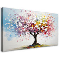 LEINWANDBILD Bunter Baum - Multicolor, Textil (100/50cm) - Feeby