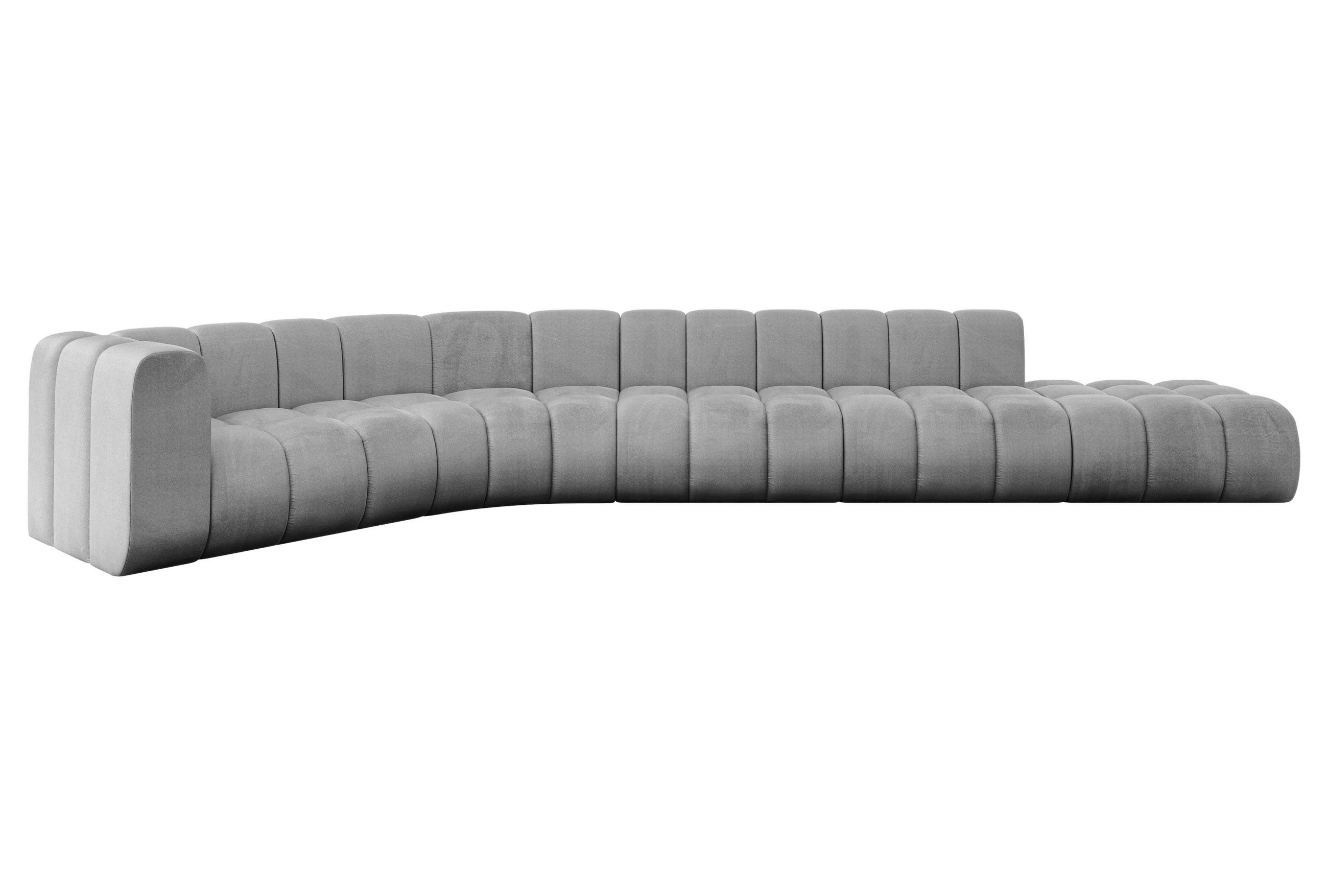 ECKSOFA modulares Sofa Tilmo-L2 - 490x194x70 cm Grau - Hellgrau, Holzwerkstoff/Textil (490/194cm) - ALTDECOR