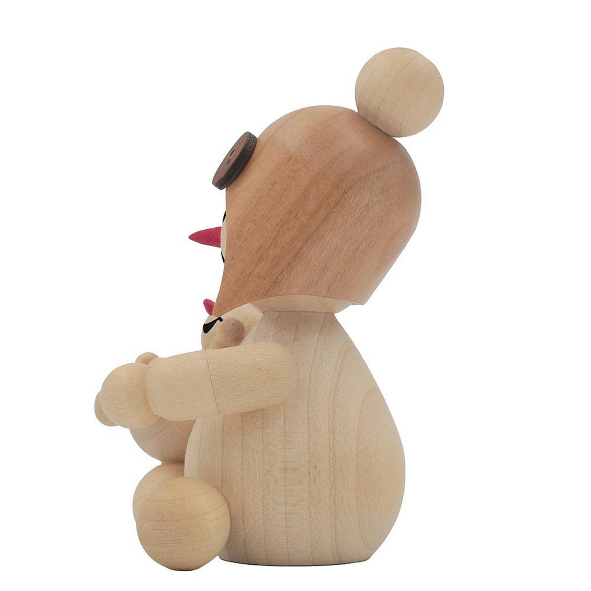HOLZFIGUR Schneemädchen mit Puppe7 cm - Multicolor, Holz (5/7/0.1cm)