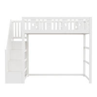 ETAGENBETT Massivholz 90/200 cm Weiß - Weiß, Holz - Raumix