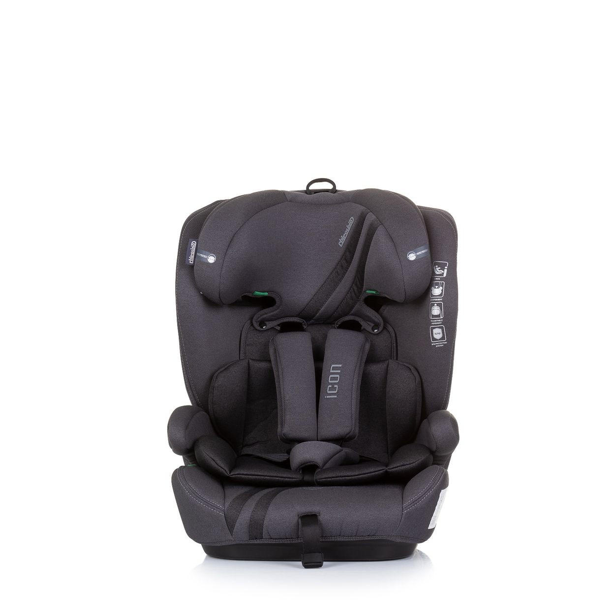 KINDERSITZ Icon i-Size (76-150cm) grau Gruppe 1/2/3 Isofix verstellbar - Grau, Kunststoff (44/61/45cm) - Chipolino