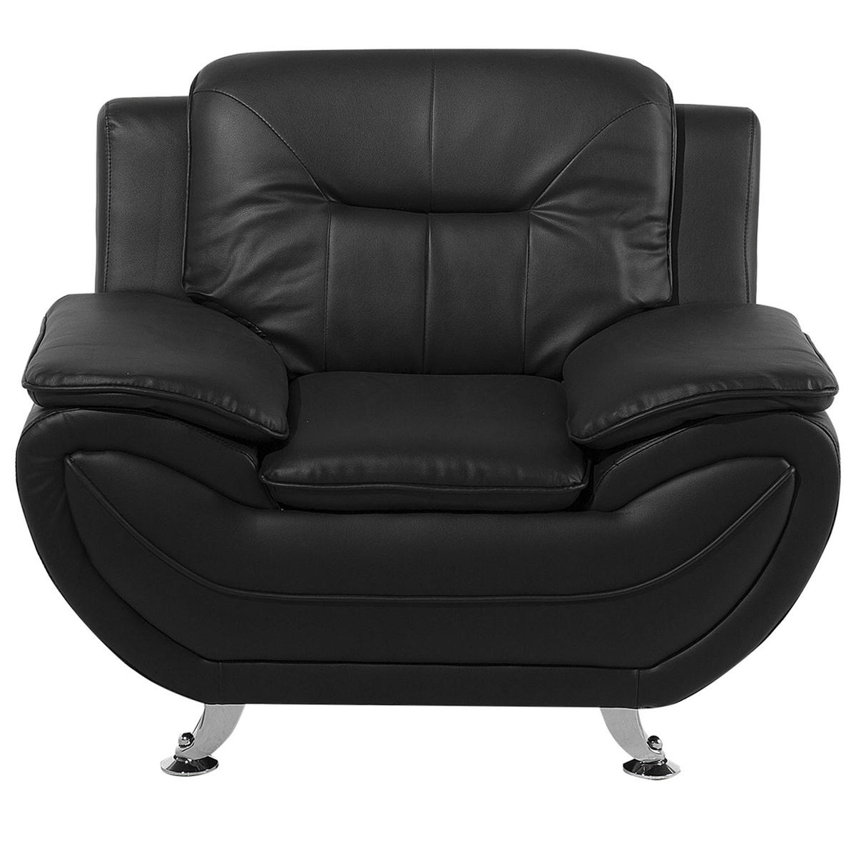 SESSEL Kunstleder Schwarz Leira - Schwarz, Kunststoff/Textil (113/88/86cm) - Beliani