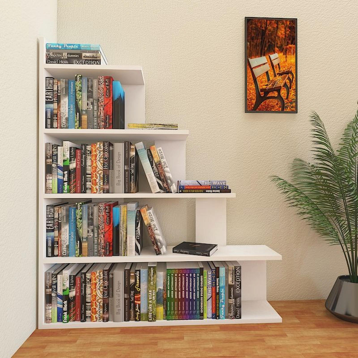 BÜCHERREGAL Echo Weiss - Weiß, Holzwerkstoff (90/120/21.8cm) - Decorotika