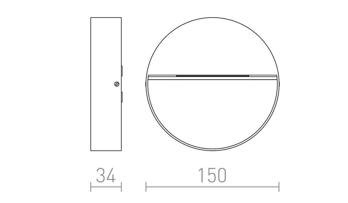 AUSSENLEUCHTE AQILA R Anthrazitgrau 6 W IP54 - Grau, Metall (34/15/30cm) - Rendl