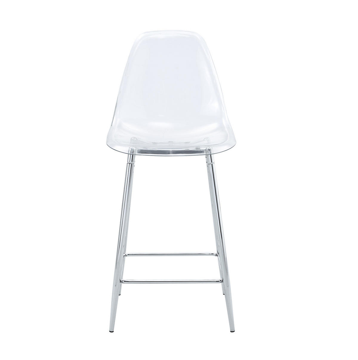 BARHOCKER mit transparentem Sitz und Metallgestell, Silberfarben - Silberfarben, Kunststoff (45/102/51cm) - MIVRAY
