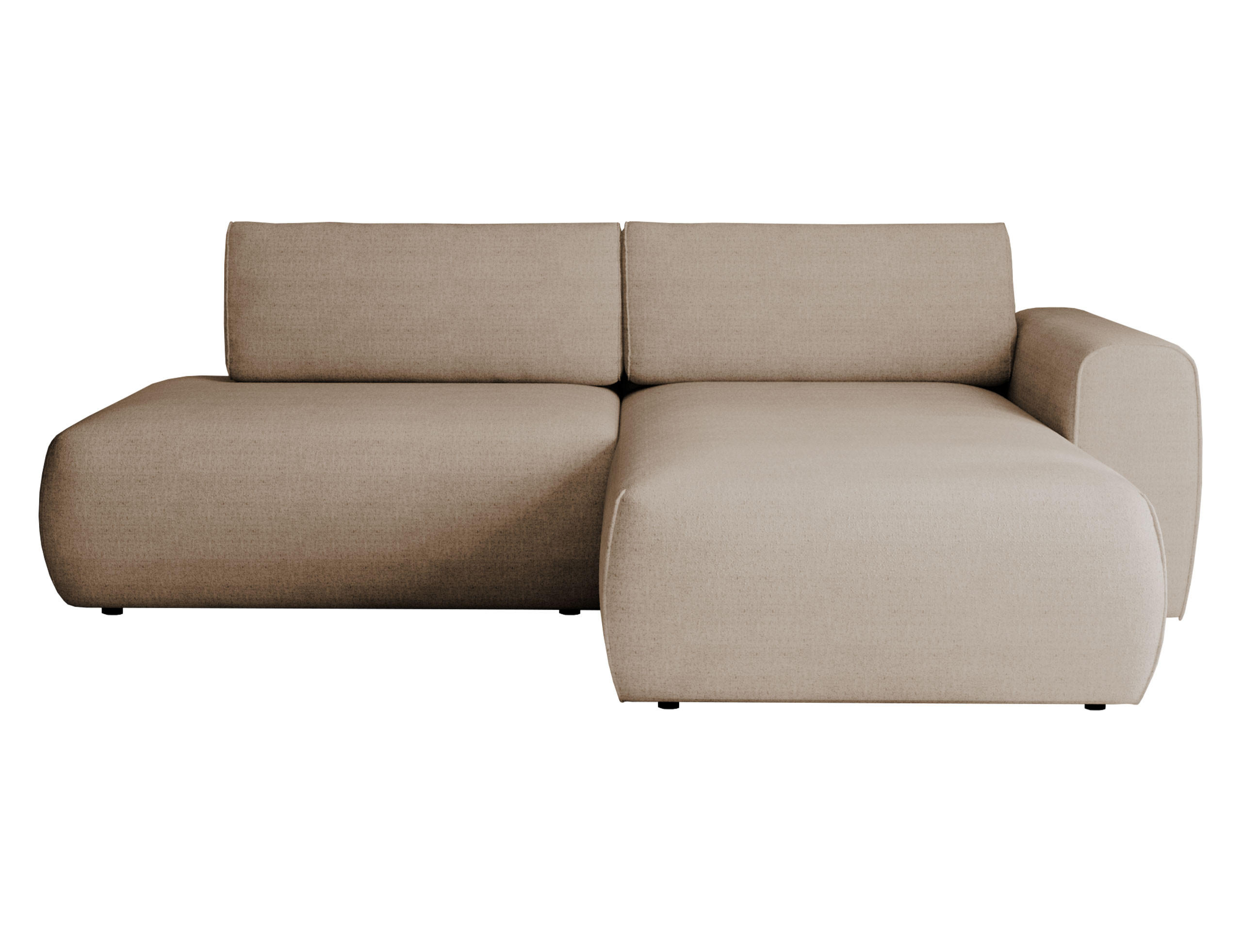 ECKSOFA Mila - Hellbraun/Schwarz, Holzwerkstoff/Kunststoff (164/264cm) - MIRJAN24