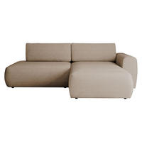ECKSOFA Mila - Hellbraun/Schwarz, Holzwerkstoff/Kunststoff (164/264cm) - MIRJAN24