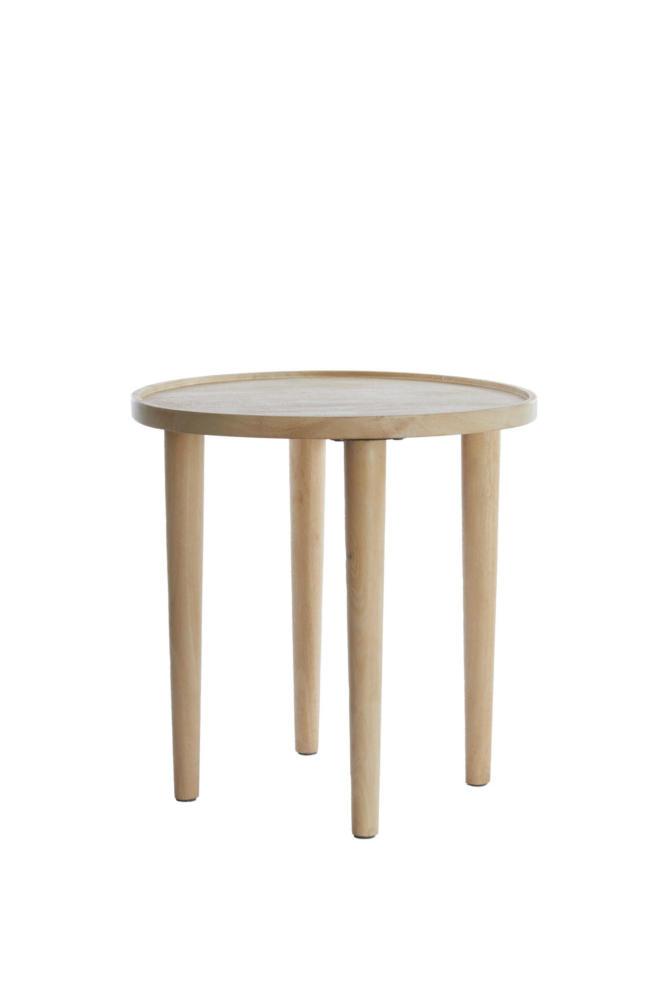 BEISTELLTISCH Qiano Braun Ø49/49 cm - Braun, Holz (49/49/49cm) - Light & Living
