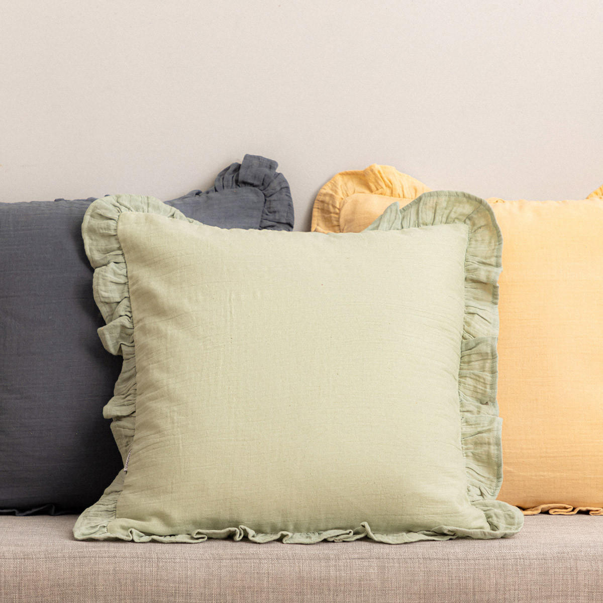 KOPFKISSENBEZUG Elin Pistazie 45/45 cm - Grün, Textil (45/45cm) - Homla