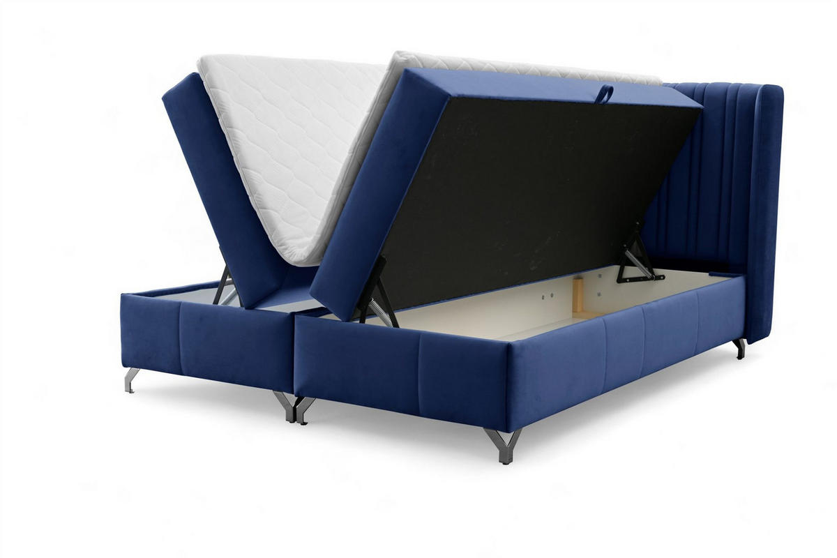 BOXBETT Damien - Blau, Holzwerkstoff/Textil (200/200cm) - Fun Möbel