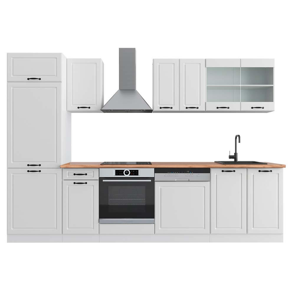 KUHINJSKI BLOK R-Line Bela podeželska hiša/bela 300 cm , DP Hrast - bela, leseni material (300/81.6/60cm) - Vicco