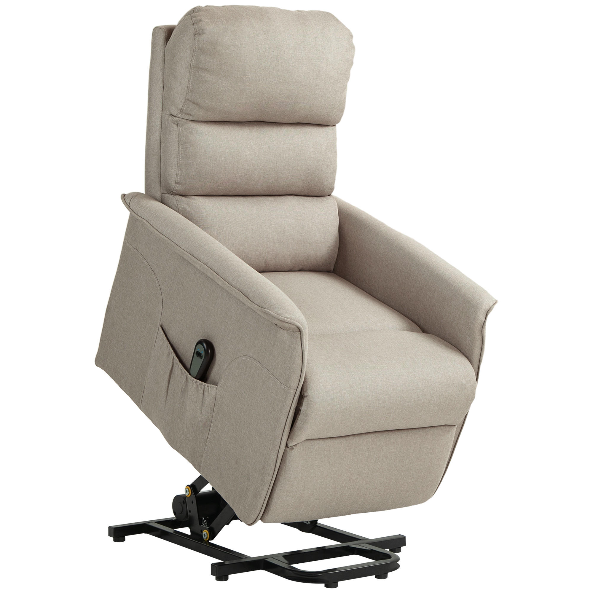 FERNSEHSESSEL mit Aufstehhilfe Elektrisch, Beige - Beige, Textil (66/96/90cm) - HOMCOM