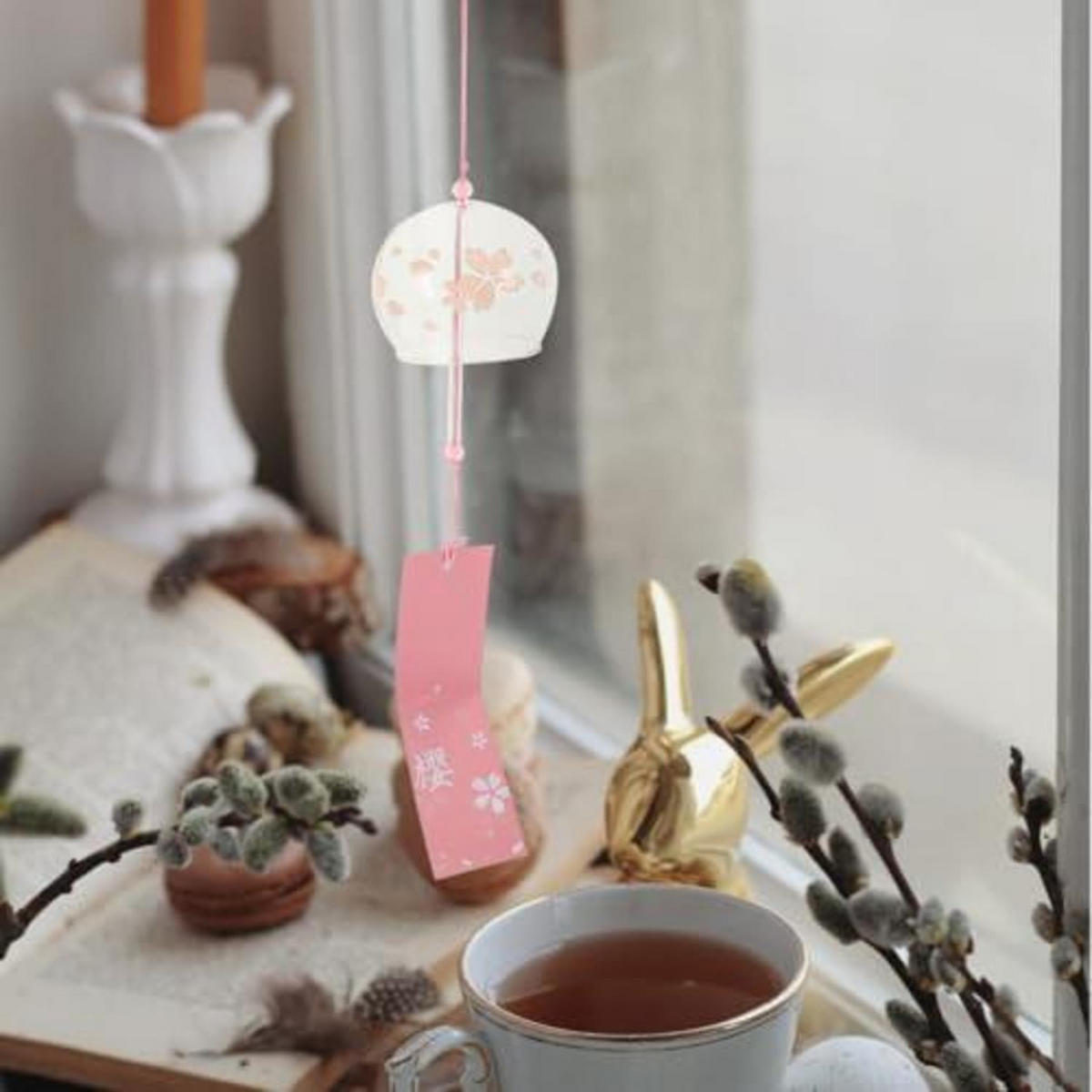 WINDSPIEL Glas Rosa 7 x 6 x 6 cm - Rosa, Glas (8/7/7cm)