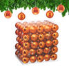 100XWEIHNACHTSKUGELN - Orange, Kunststoff (6/7/6cm) - Relaxdays