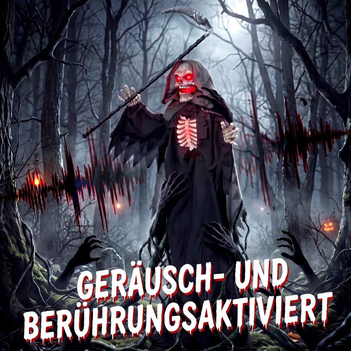 HALLOWEEN-DEKORATION Schwarz 80.0/18.0/170.0cm - Schwarz, Metall (18/170/80cm)