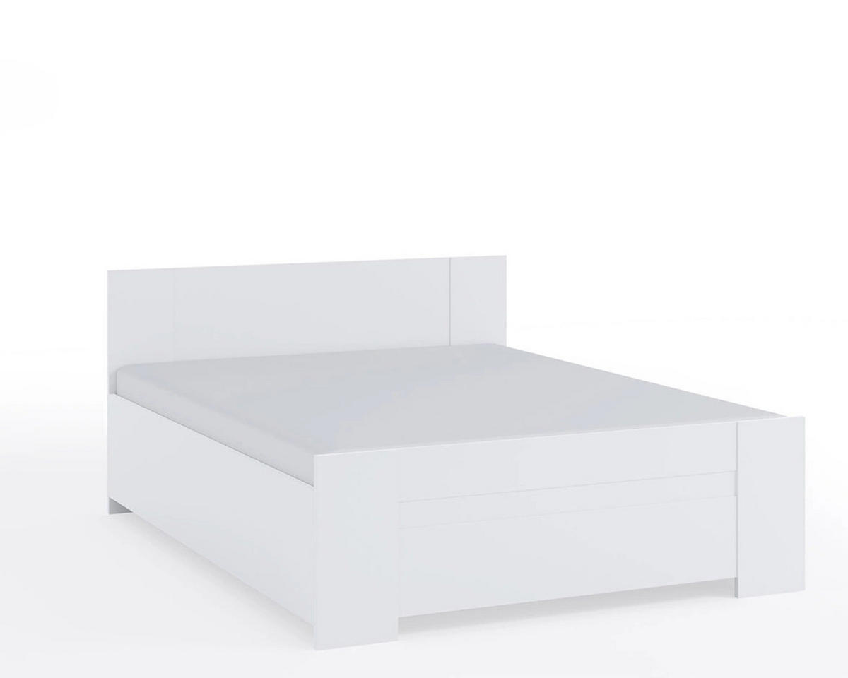 DOPPELBETT Tamiza 160x200 mit lattenrost - Weiß, Holzwerkstoff (160/200cm) - Ravio