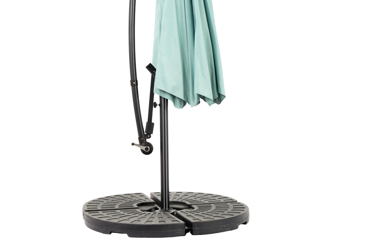 SONNENSCHIRM aus Polyester & Metall Ø269x238 cm in Dunkelgrau mit UV-Schutz 30+ - Dunkelgrau, Metall (269/269cm) - Modfu
