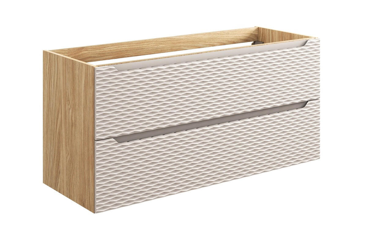 BADMÖBEL-SET 4 Teile - Ocean Beige O BM433 in Beige / Geölte Eiche - Beige, Holz (120/57/46cm)