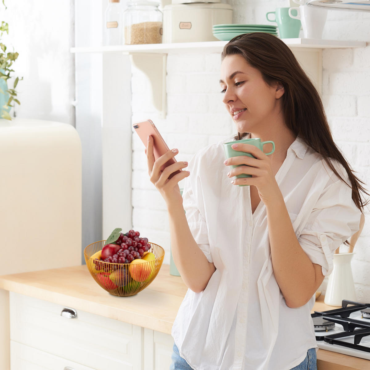 OBSTSCHALE - Goldfarben, Metall (14cm) - Relaxdays