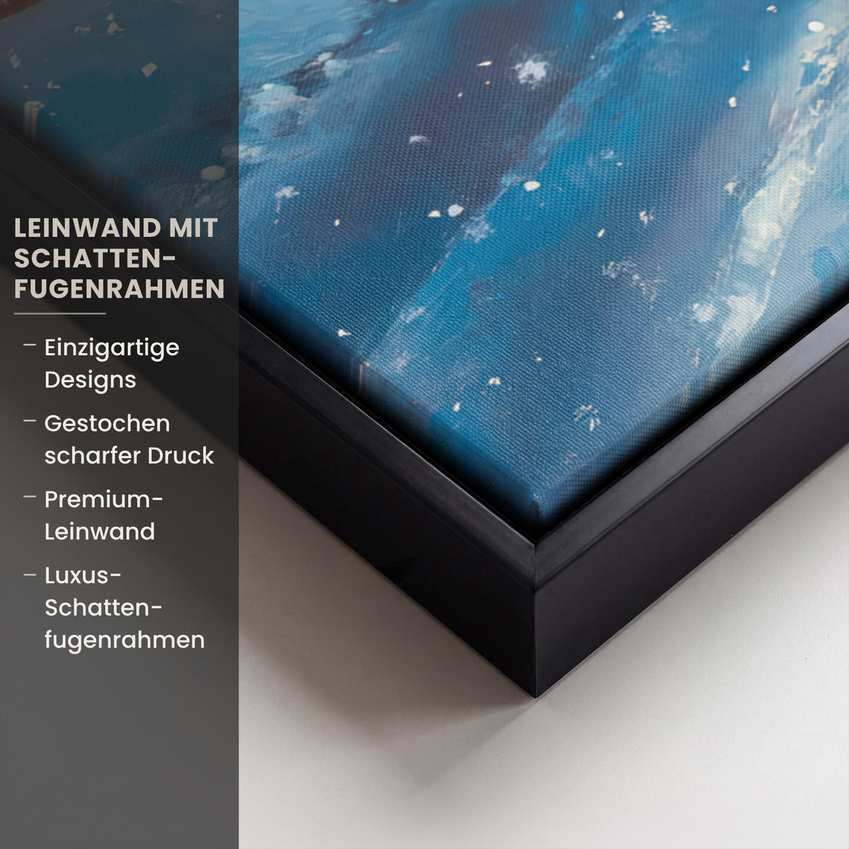 LEINWAND Bilder mit Rahmen - Weihnachtsmann - Rentier - Weihnachten - Schnee - 50x50 - Cognac, Textil (50/50cm) - MuchoWow