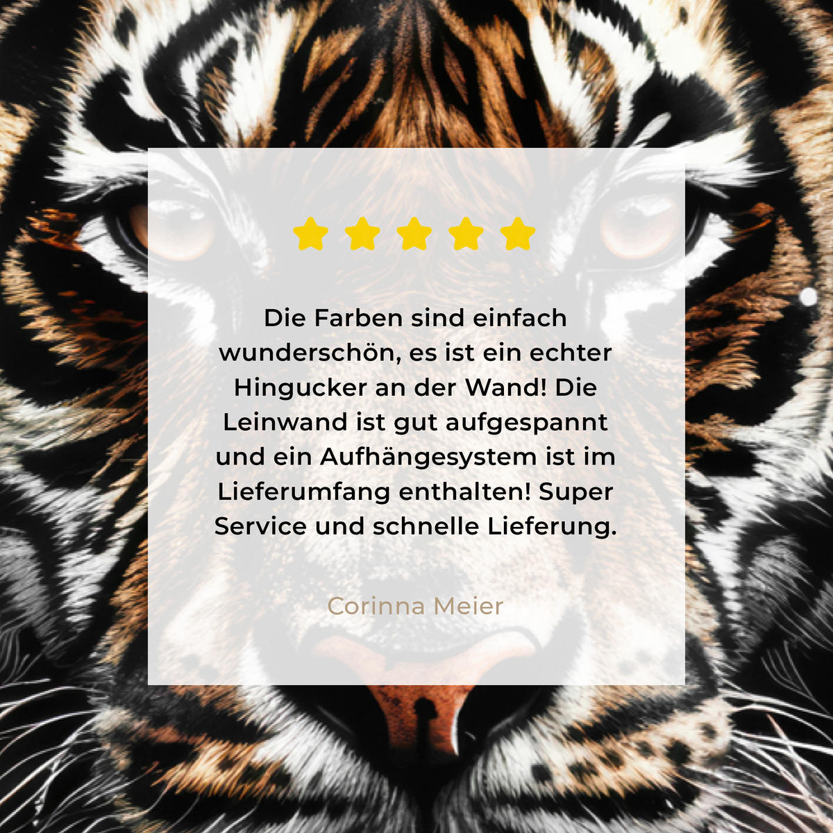 LEINWANDBILD Tiger - Tiere - Porträt - Luxus - Schwarz Wohnzimmer 120x80 cm - Anthrazit, Textil (120/80cm) - MuchoWow