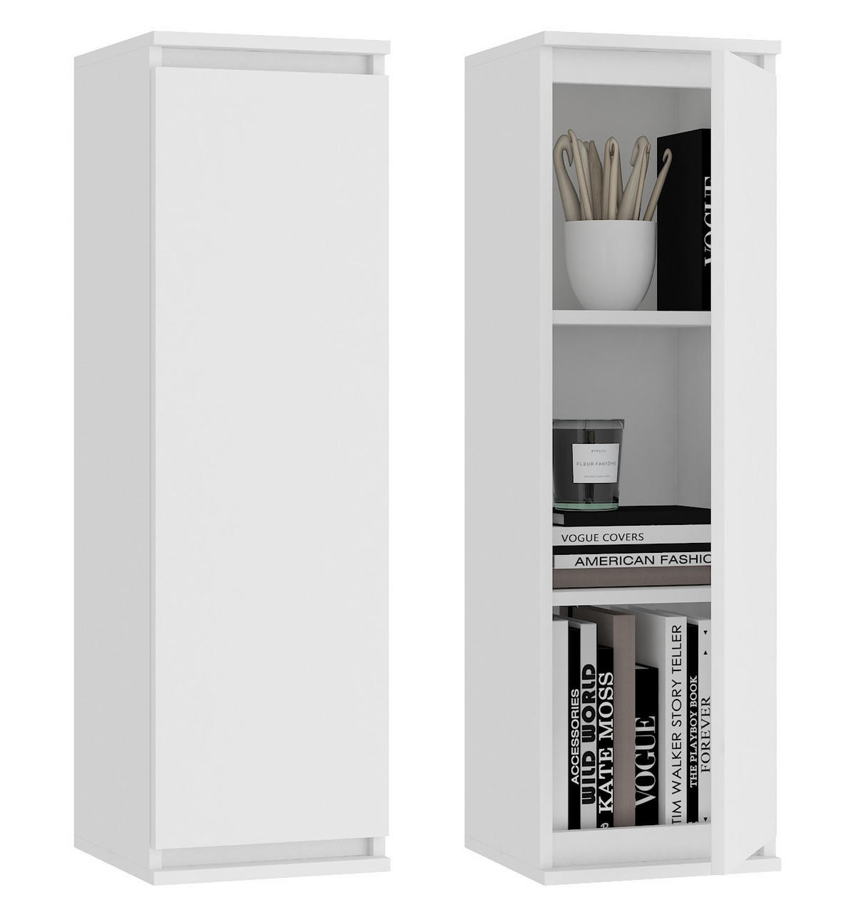 WOHNWAND SET Weiß 240x40x140 cm - Weiß, Holzwerkstoff (240/140/40cm) - Akord