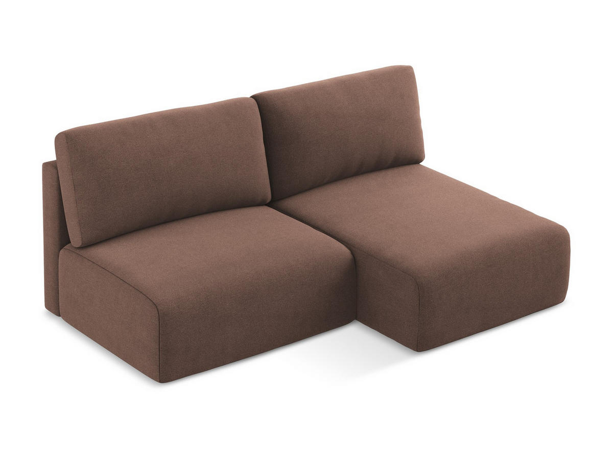 ECKSOFA mit Schlaffunktion rechts Strukturstoff Stoff Pink - Pink/Hellrosa, Kunststoff/Textil (210/149cm) - Makamii