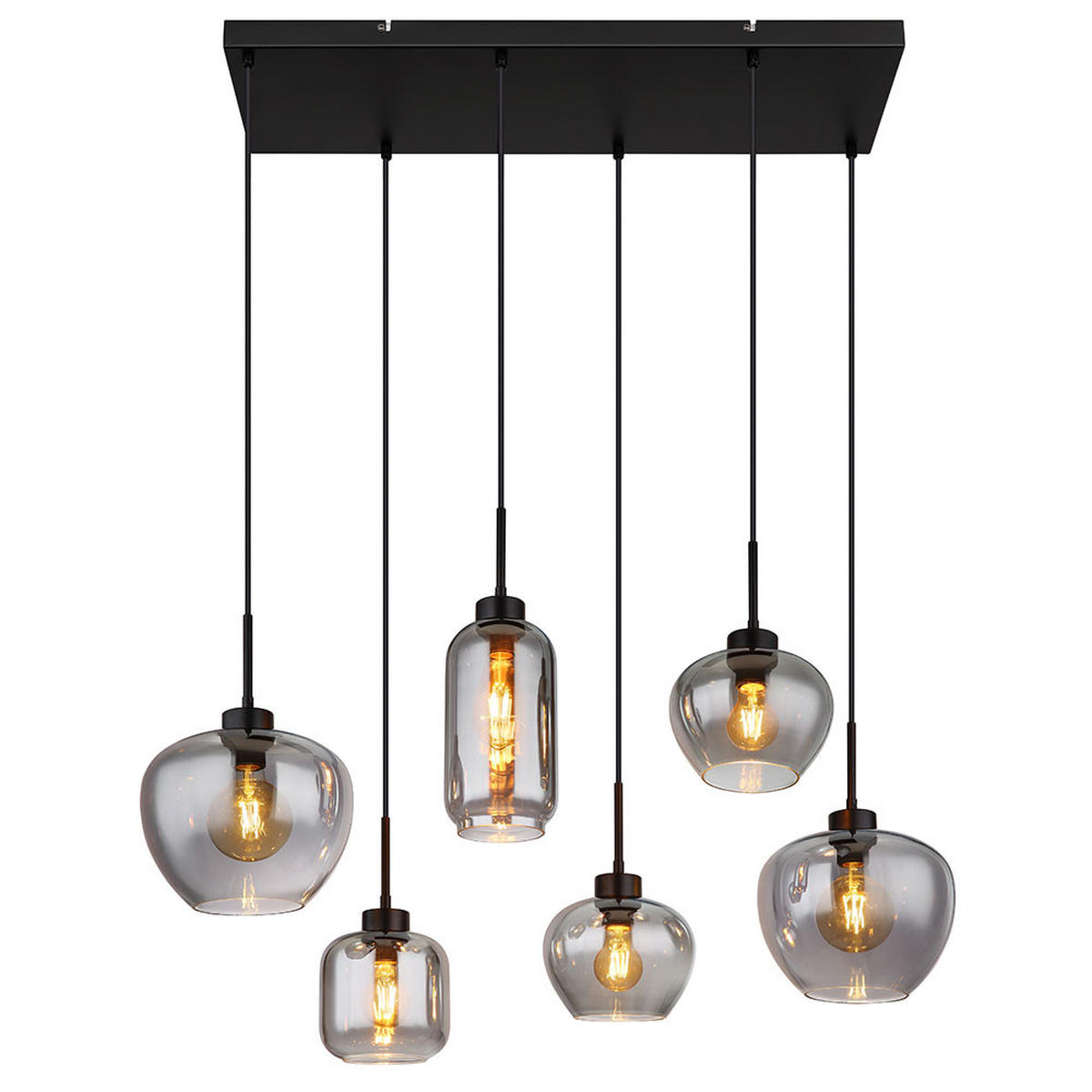 LED HÄNGELEUCHTE Metall Schwarz - Schwarz, Glas (87/43/120cm) - Globo Lighting