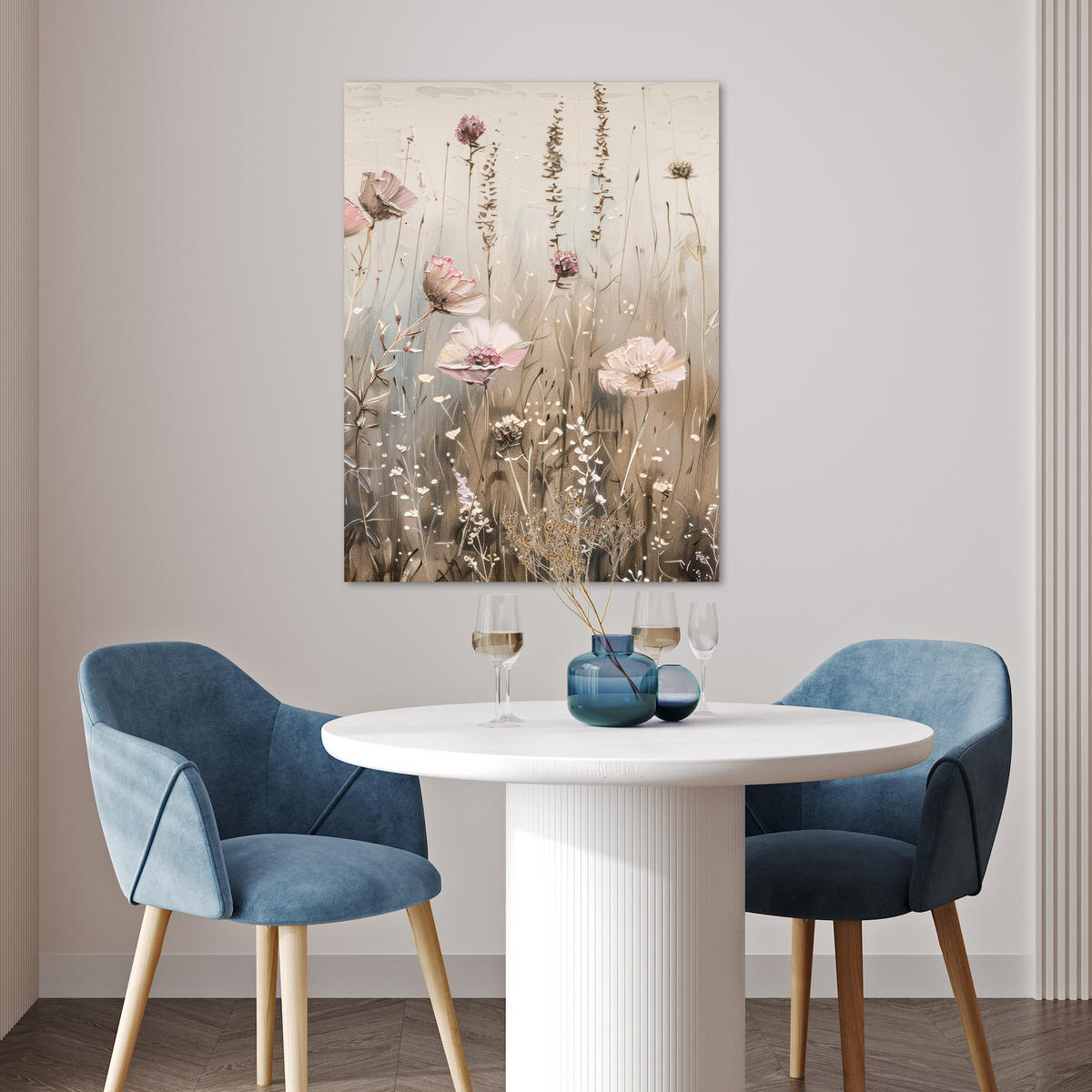 POSTER Blumen - Rosa - Modern - Beige 60x80 cm - Beige, Papier (60/80/0.1cm) - MuchoWow