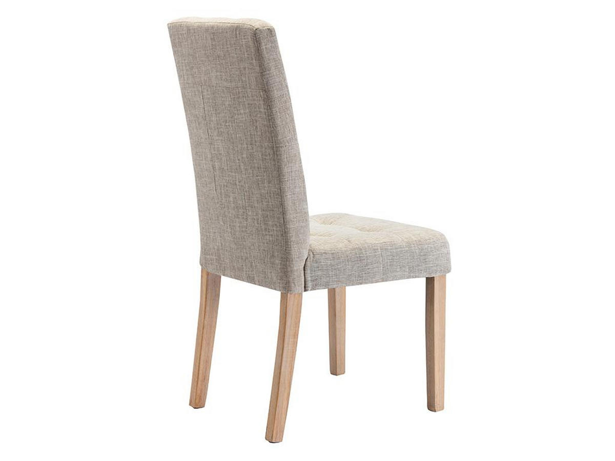 STUHL 6er-Set - Stoff & Holz - Beige - VILLOSA - Creme, Textil (61/100/48cm) - Vente-Unique