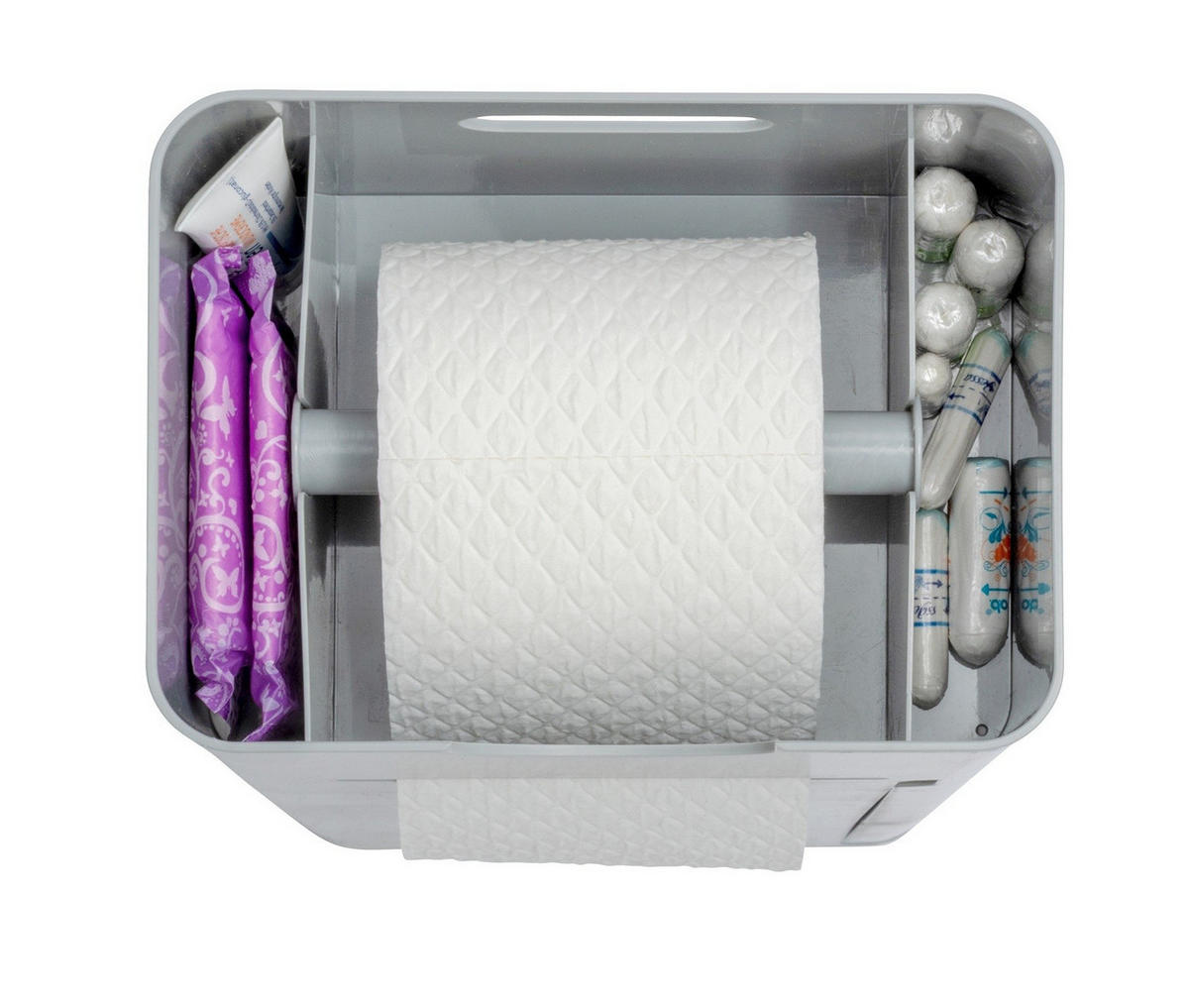 TOILETTENPAPIER- und Toilettenbürstenhalter Imon 20/15/58 cm - Grau, Kunststoff (15/58/20cm) - Wenko