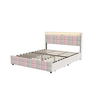 POLSTERBETT 140x200 cm mit LED, USB, Stauraum, Lattenrost, Weiß - Weiß, Holz (140/200cm)