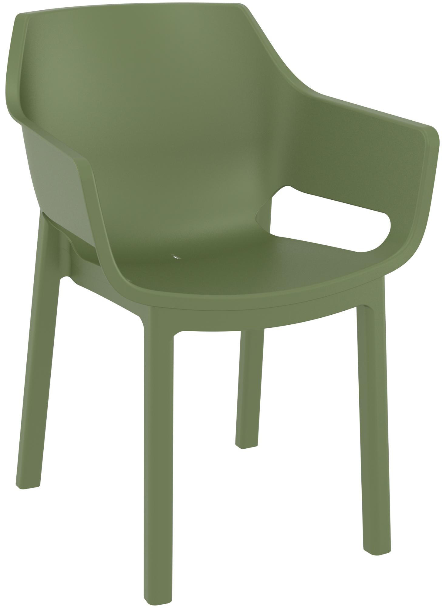 GARTENSTUHL Kunststoff Oliv - Olivgrün, Kunststoff (60/90/65cm) - CLP