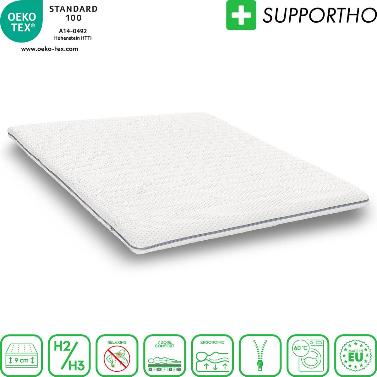 TOPPER Premium 200x200 cm - Weiß, Textil (200/200cm) - Supportho