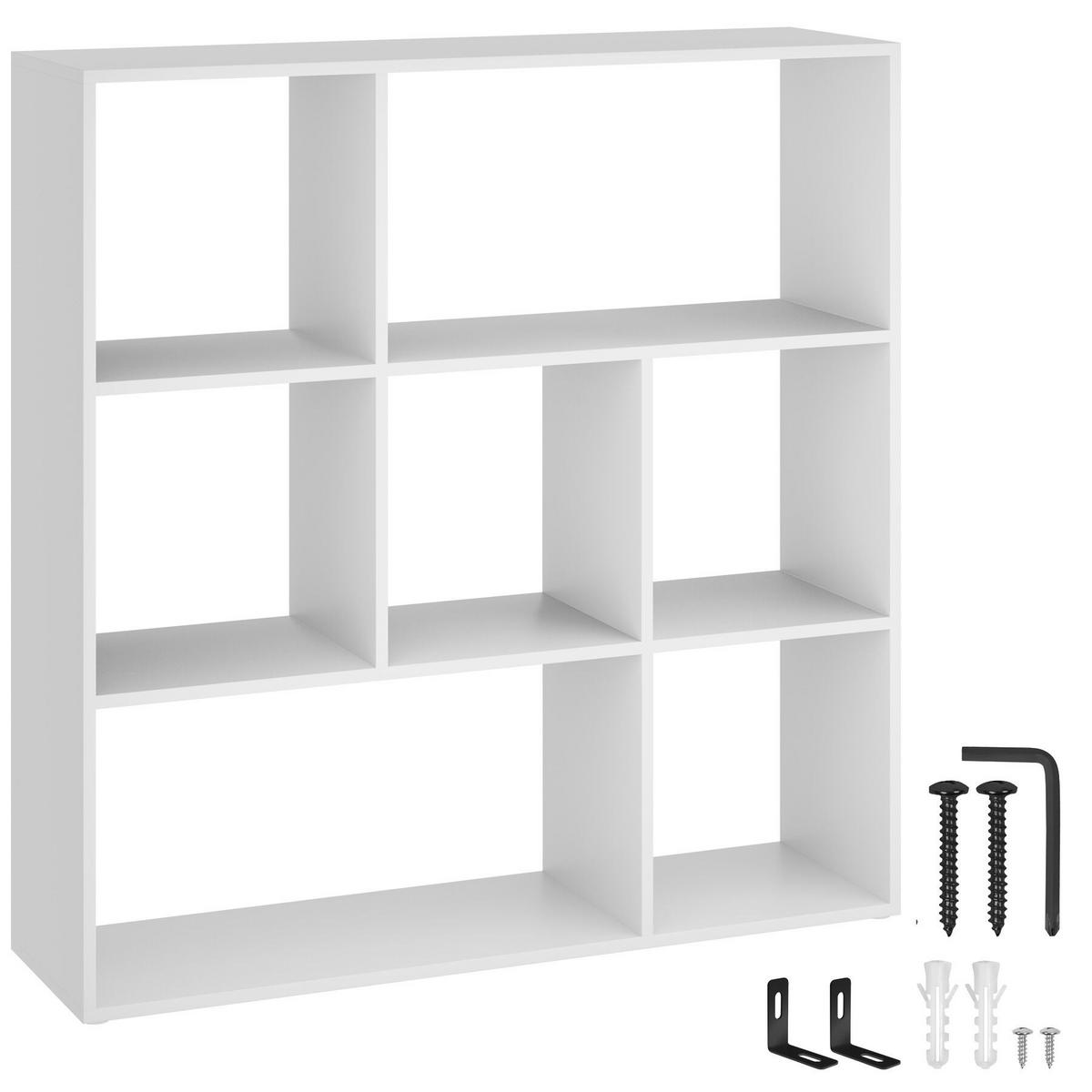BÜCHERREGAL Tartu,104 x 29 x 107 cm,weiß - Weiß, Holzwerkstoff (104/107/29cm) - tectake
