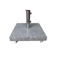 SCHIRMSTÄNDER Sarah mit Rollen 50kg - für Marktschirme / Kurbelschirme - aus massivem echtem Granit - für Schirmstöcke bis 58mm - - Grau, Stein (50/50cm) - TPFGarden