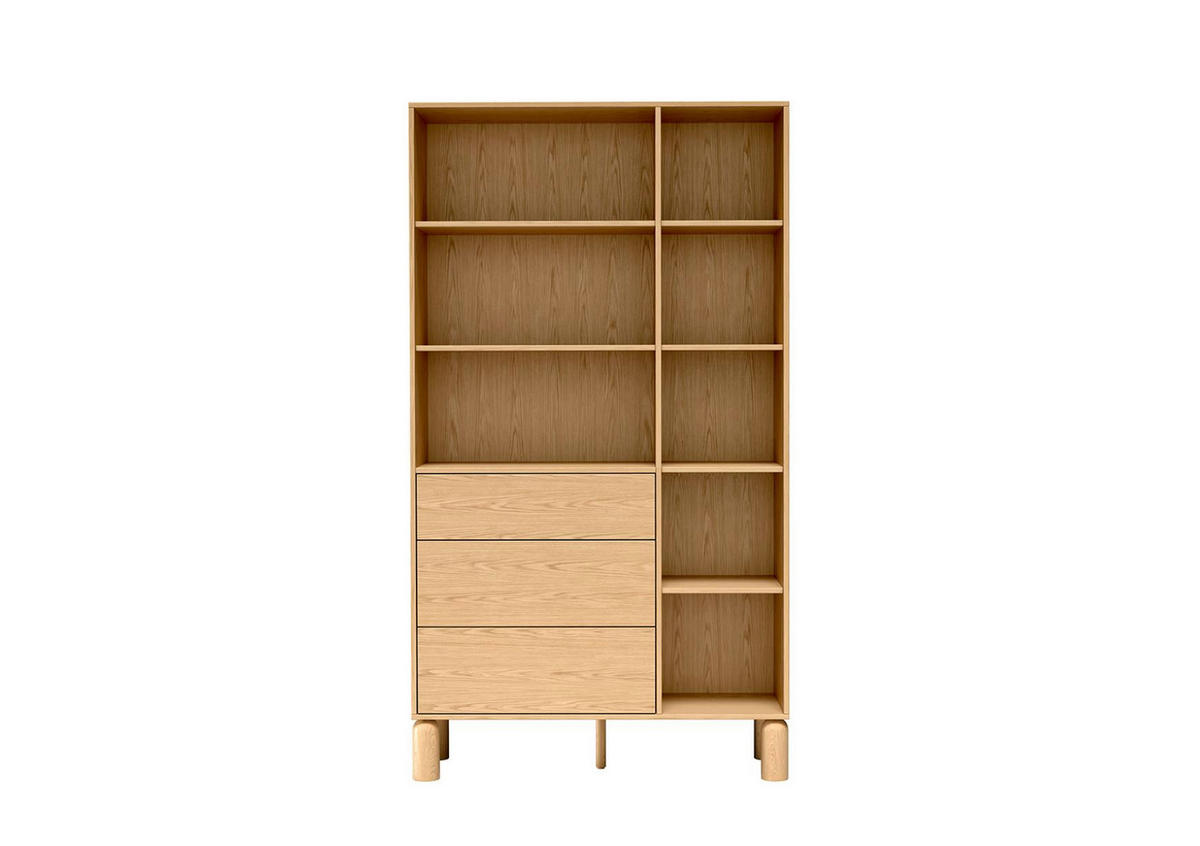 STANDREGAL Sanden Eiche, mit Schubladen - Eichefarben, Holzwerkstoff (110/197/41cm) - Bettso