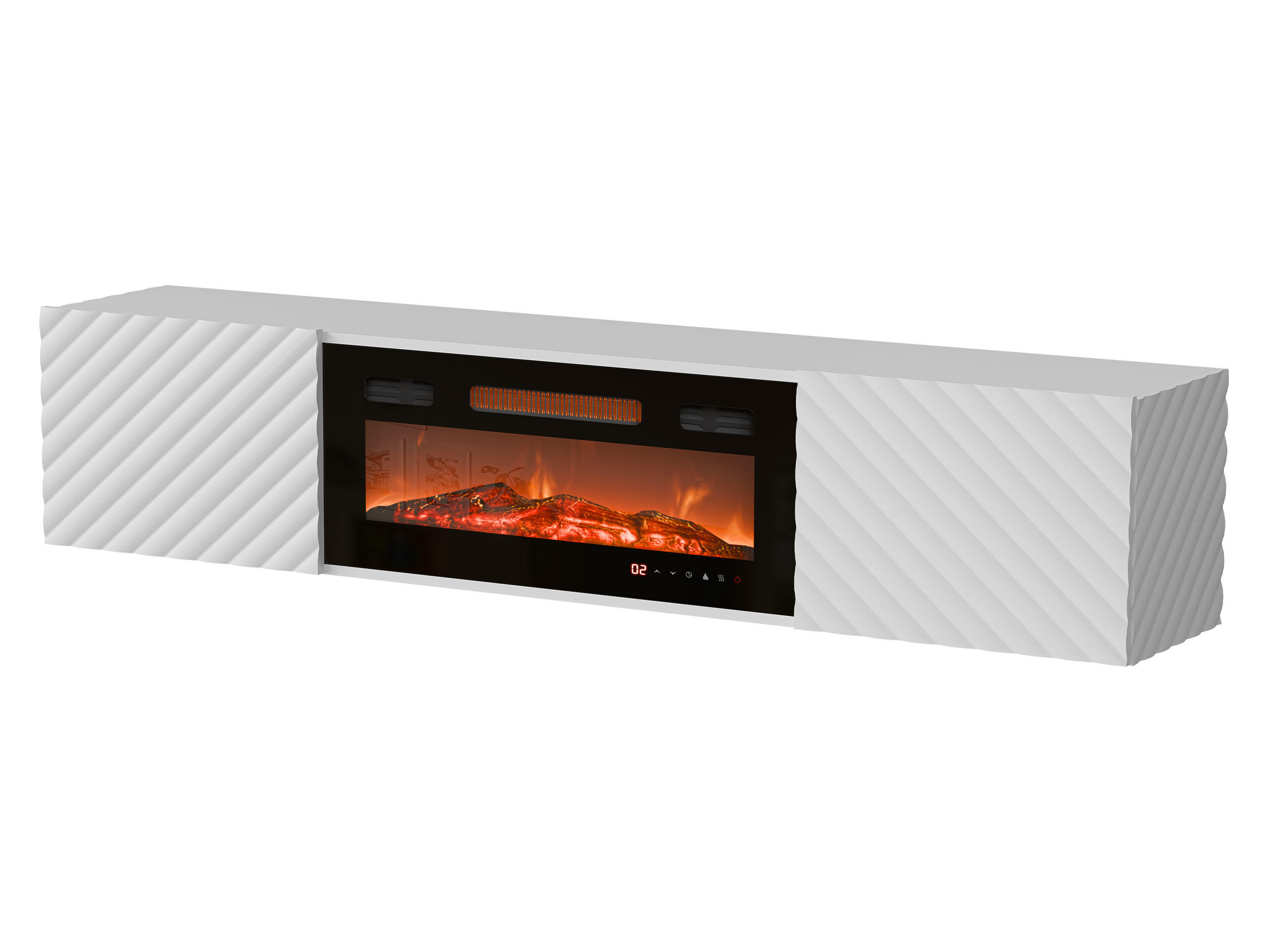 TV-LOWBOARD Lara mit Kamin - Weiß, Holzwerkstoff (183/37/35cm) - MIRJAN24