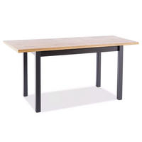 ESSTISCH Adam Artisan Eiche / Schwarz 100-140 / 60 / 75cm - Eichefarben/Schwarz, Holz/Holzwerkstoff (60/140/75cm) - Feldmann-Wohnen