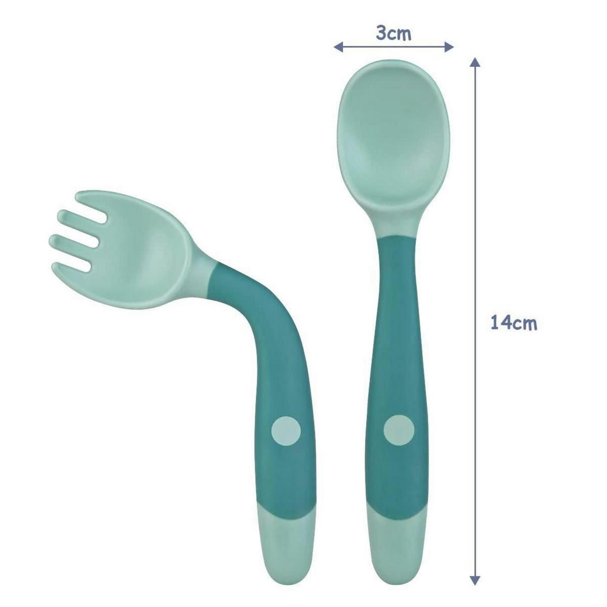 BABYBESTECK 4-teiliges Set BPA-frei Grün Gelb - Multicolor, Kunststoff