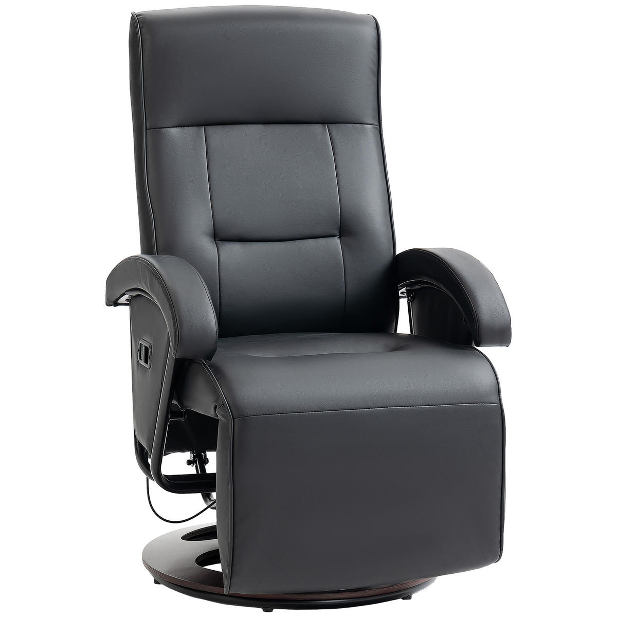 RELAXSESSEL mit Liegefunktion 86 x 66 x 107 cm Schwarz - Schwarz, Kunststoff (66/107/86cm) - HOMCOM