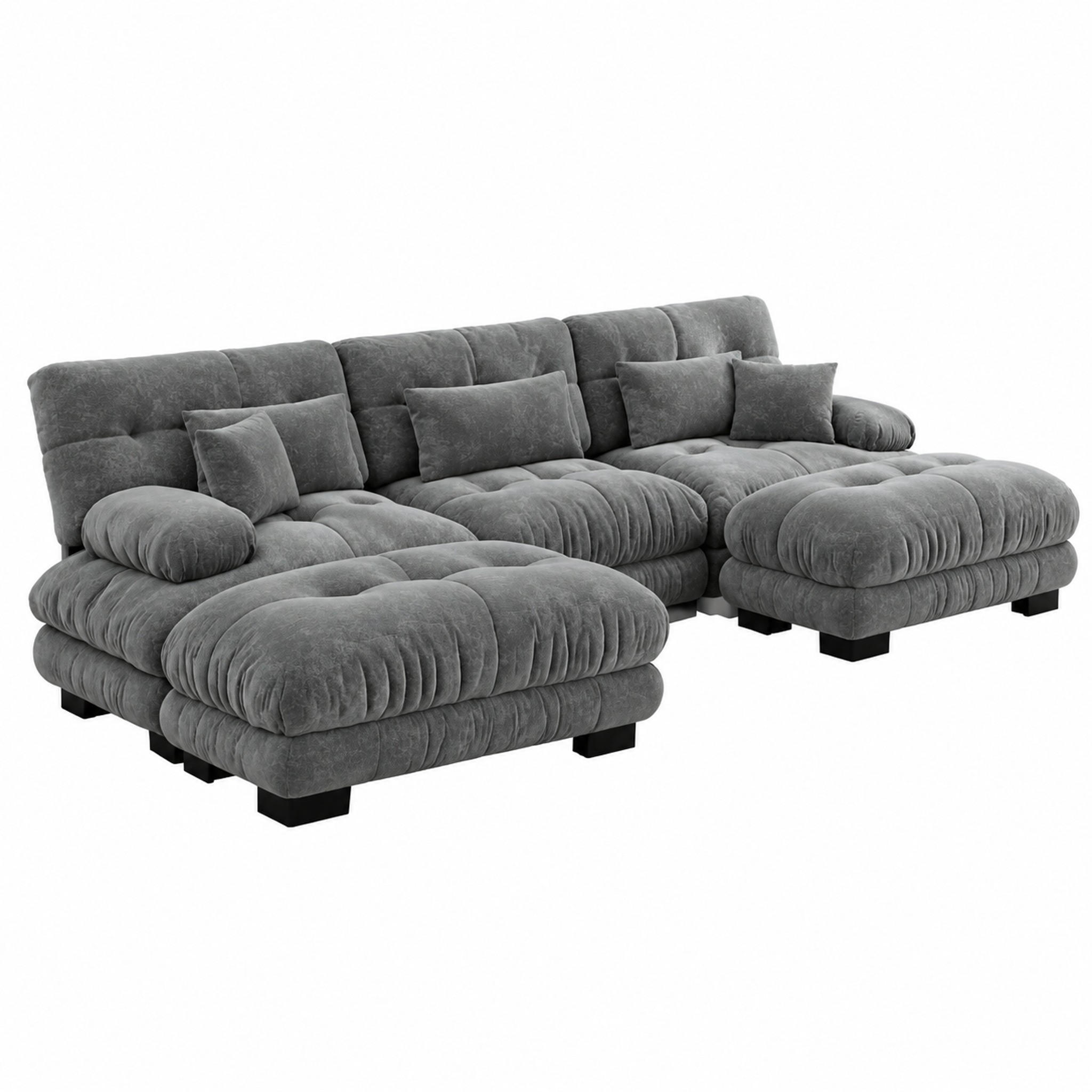Meubliv Sofa Hellgrau 145x81x313 cm