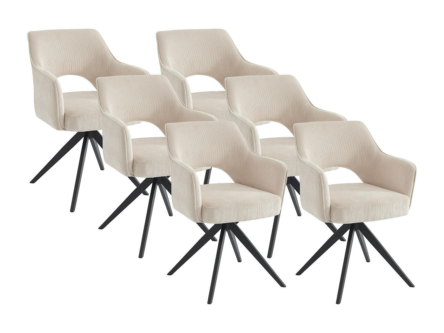 Vente-Unique Stuhl Creme 58x84x59 cm