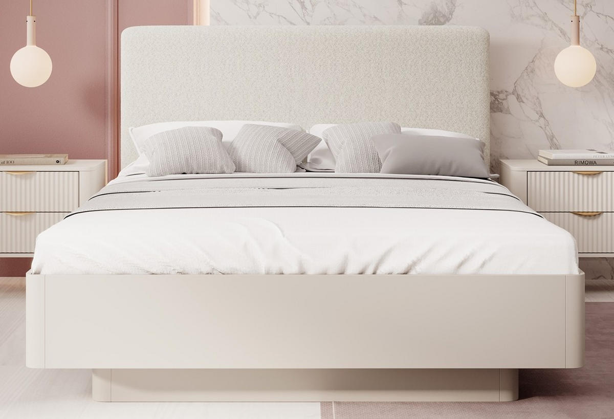NACHTTISCH Beige Lena Geriffelt Auf Goldenen Beinen - Beige, Holzwerkstoff (63/55/38cm) - Sepro Meble